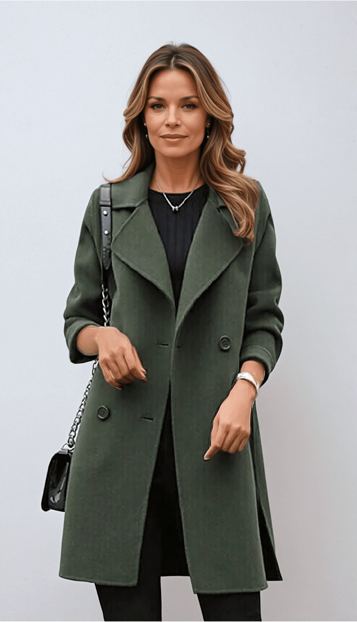 Elegant classic wool winter coat for women - 1