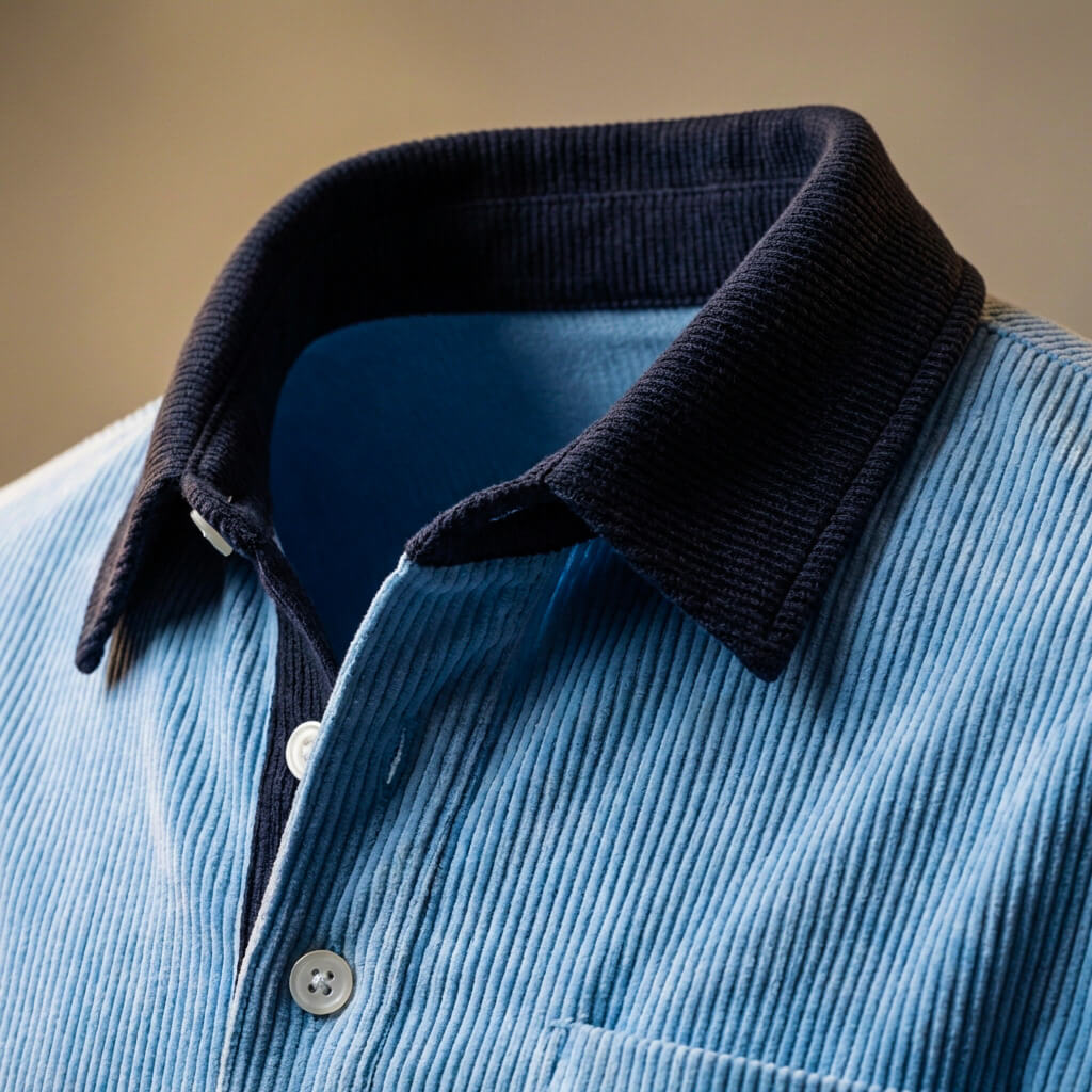 Smart corduroy long-sleeve polo for men | Scott - 7