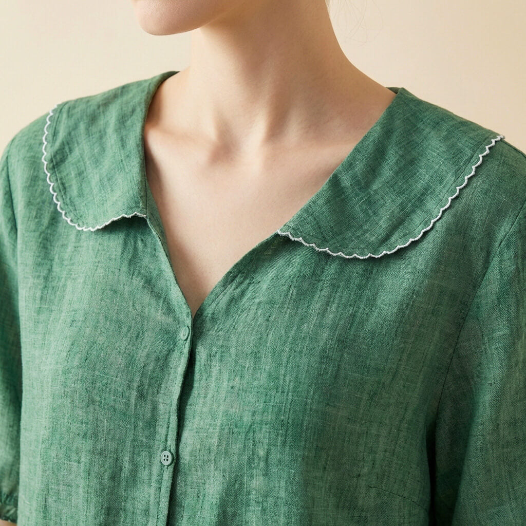 Breathable linen relaxed blouse for women | Clara - 6