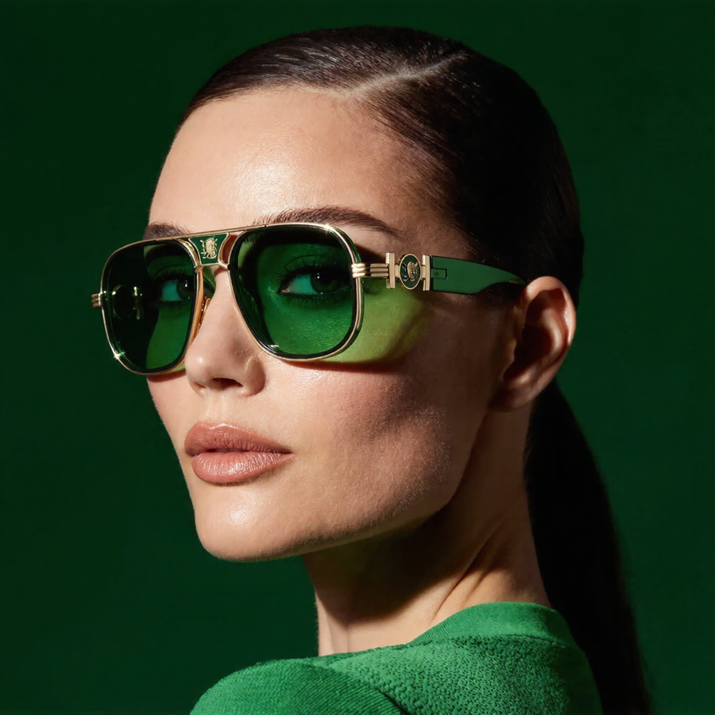 Bold aviator sunglasses with sculpted frame for Women | Verdeluxe