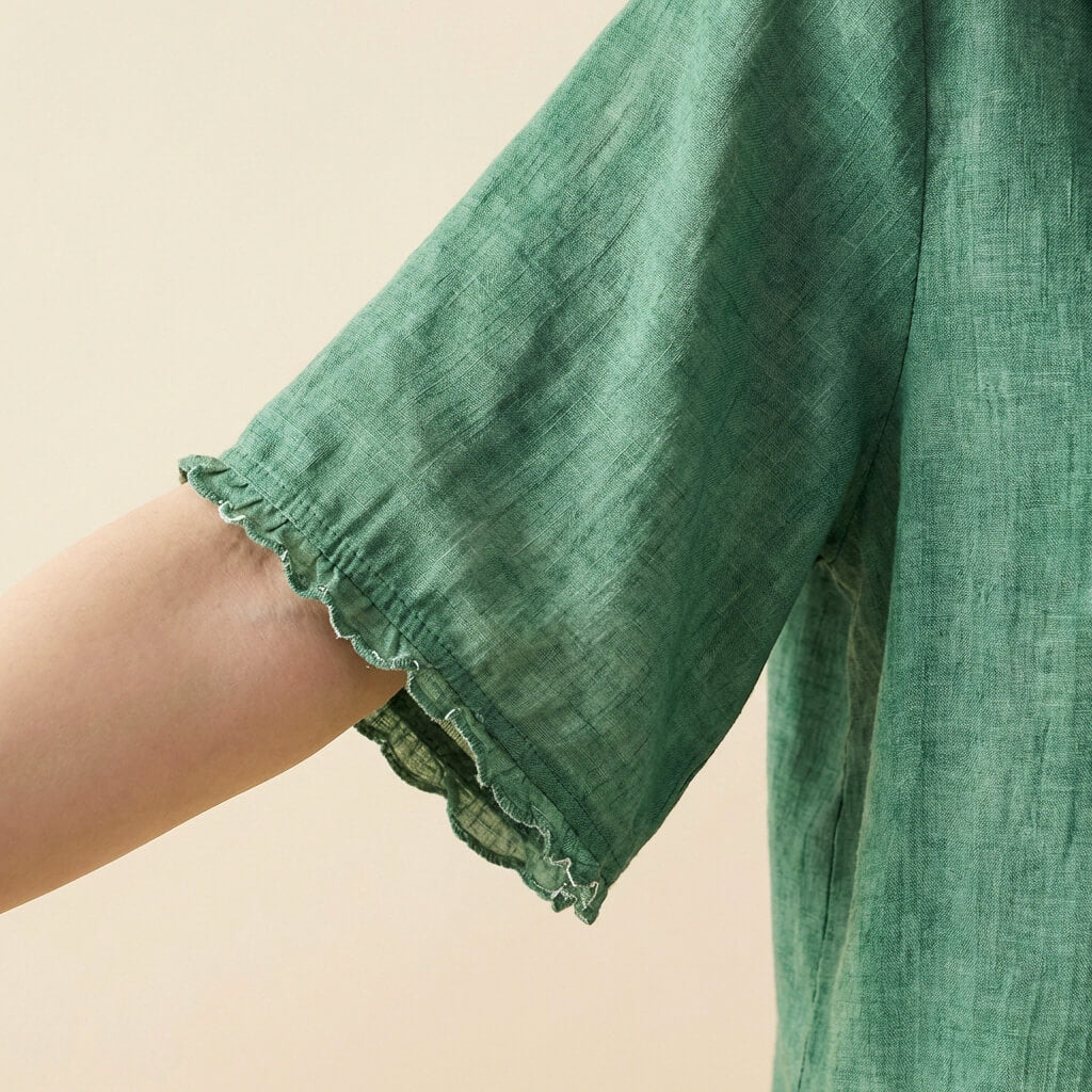 Breathable linen relaxed blouse for women | Clara - 7