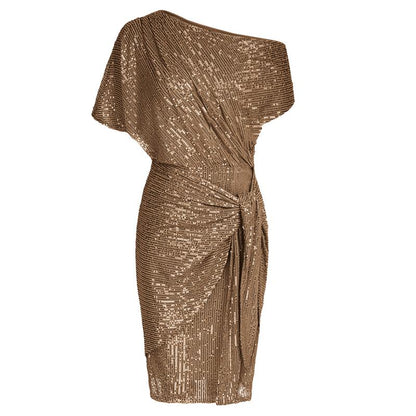 Elegant Off Shoulder Sequin Bodycon Dress Chic For Women | Ariselle