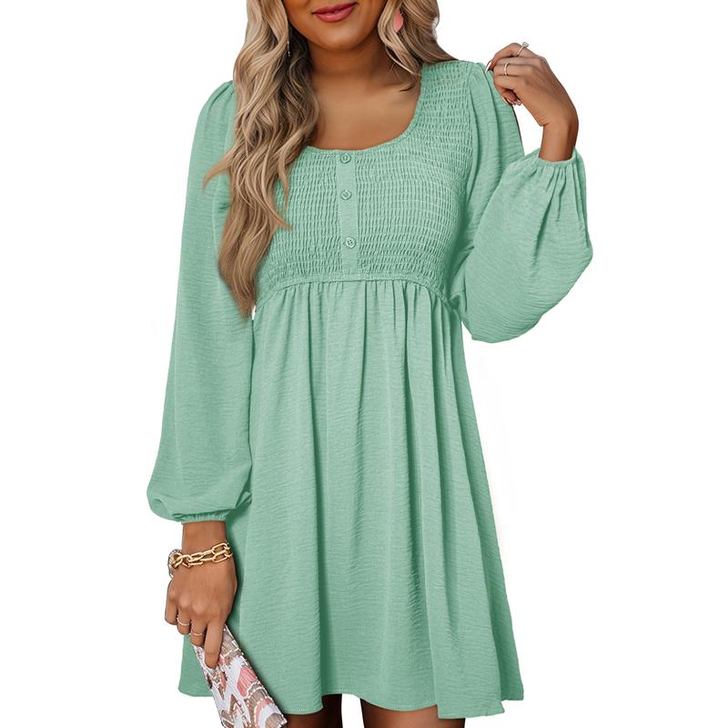 Casual Smocked Empire Waist A Line Dress Chic For Women | Clarimelle