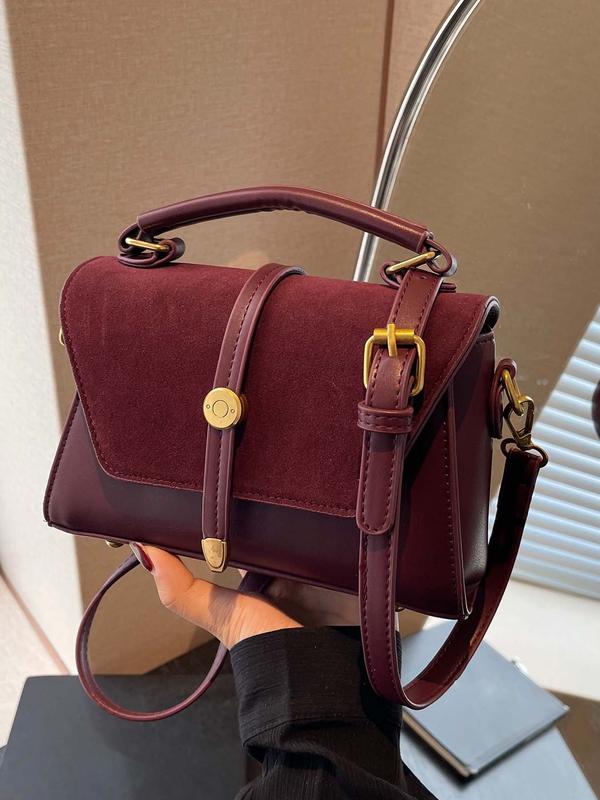 Trendy Contrast Stitching Small Square Shoulder Bag Chic For Women | Liorenna