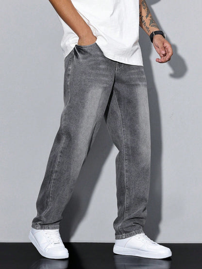 Relaxed wide-leg casual jeans for men - 11