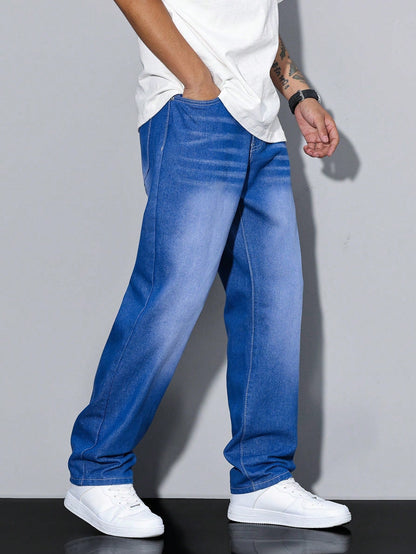 Relaxed wide-leg casual jeans for men - 4