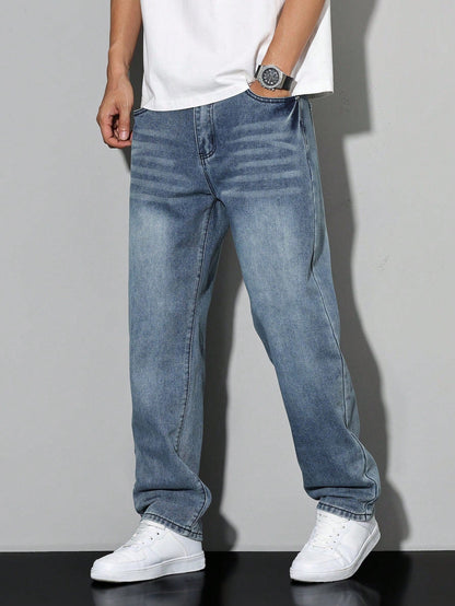Relaxed wide-leg casual jeans for men - 5