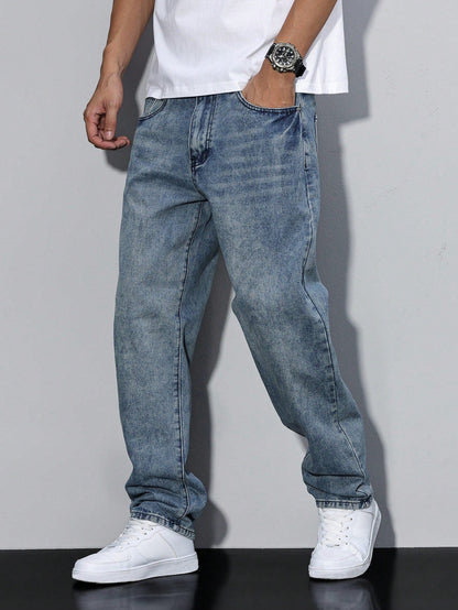 Relaxed wide-leg casual jeans for men - 2