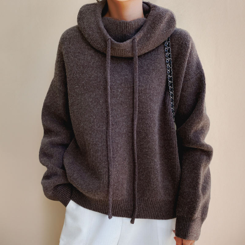 High Neck Drawstring Hoodie Trendy for Women | Solara