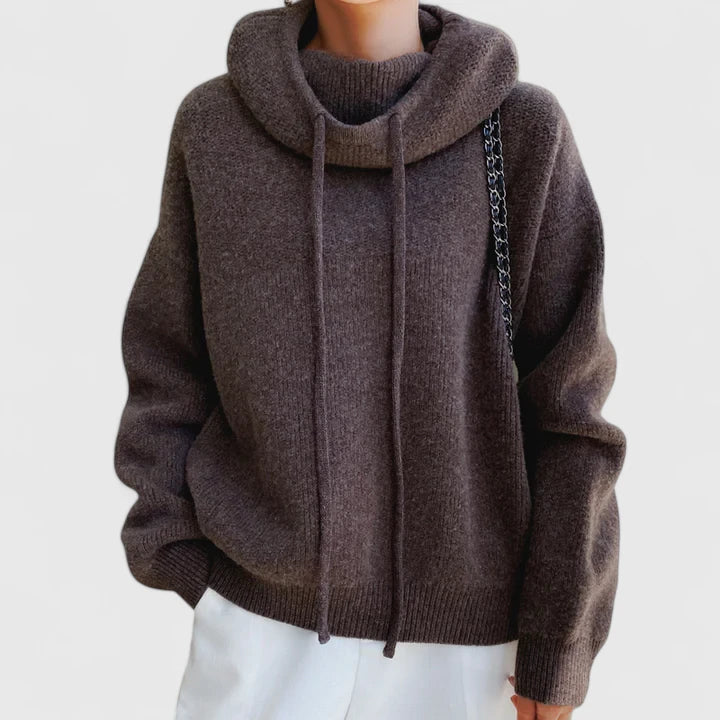 Cosy everyday oversized knit hoodie for women | Marie -3
