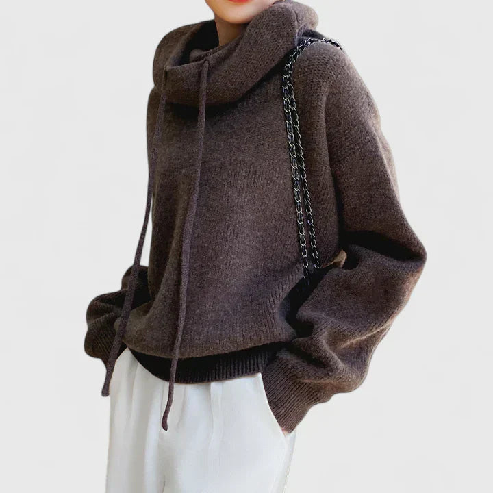 Cosy everyday oversized knit hoodie for women | Marie -4