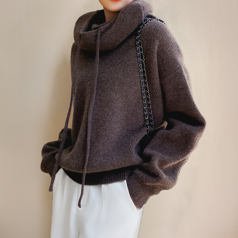 High Neck Drawstring Hoodie Trendy for Women | Solara