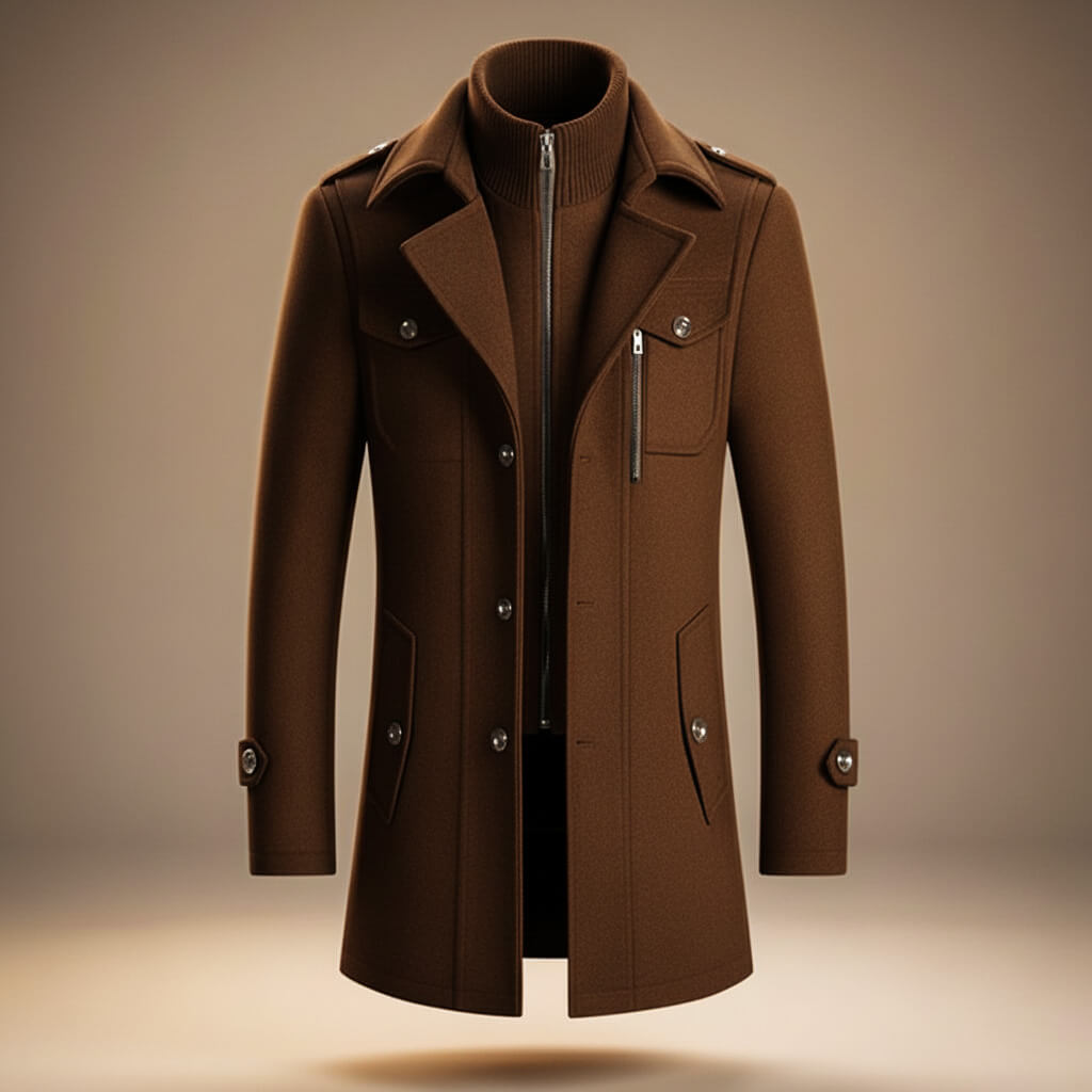 Elegant classic wool winter coat for men | Marco - 2