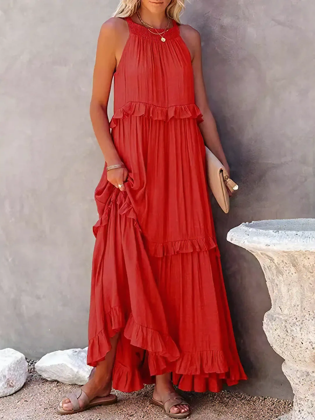 Tiered Ruffle Long Dress Chic For Women | Lara