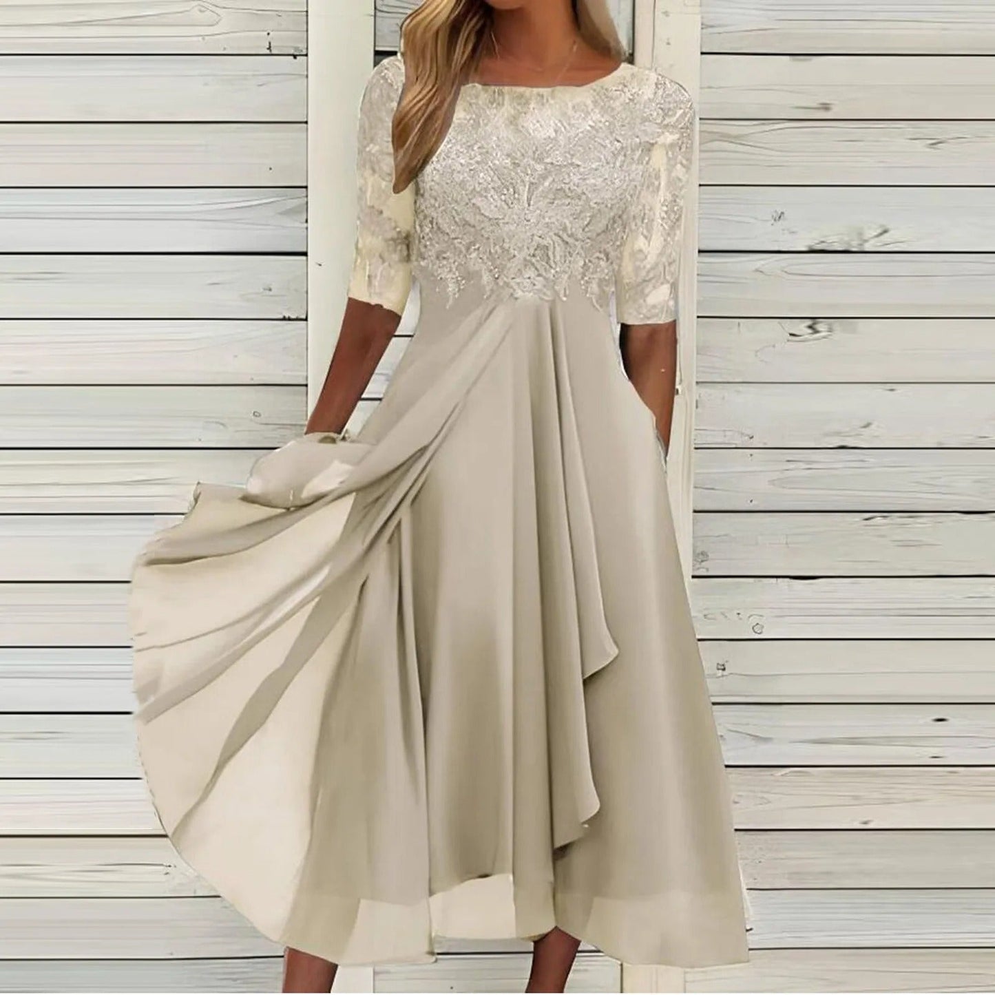 Lace Embroidered Elegant Dress Chic For Women | Elizara