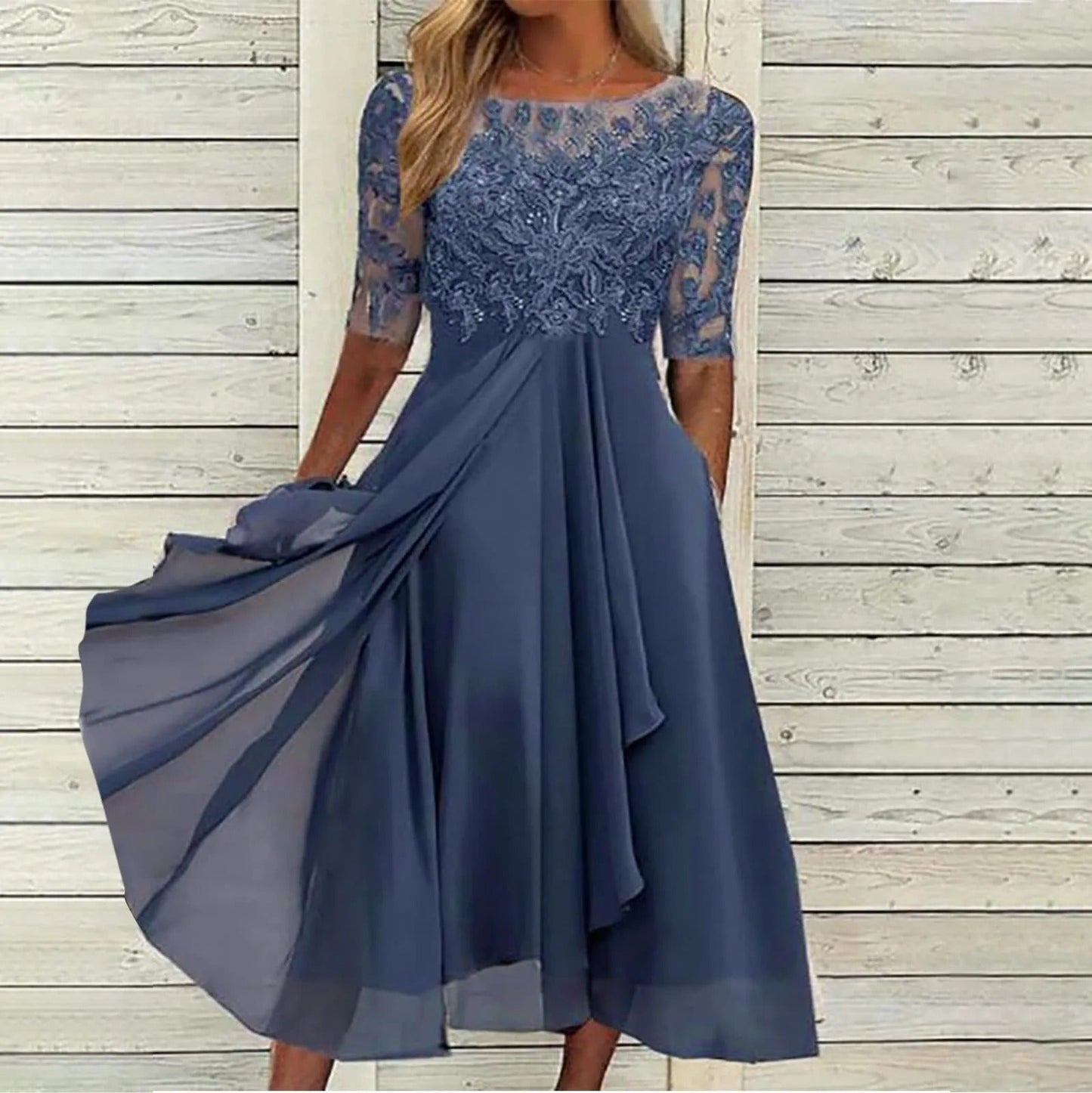 Lace Embroidered Elegant Dress Chic For Women | Elizara
