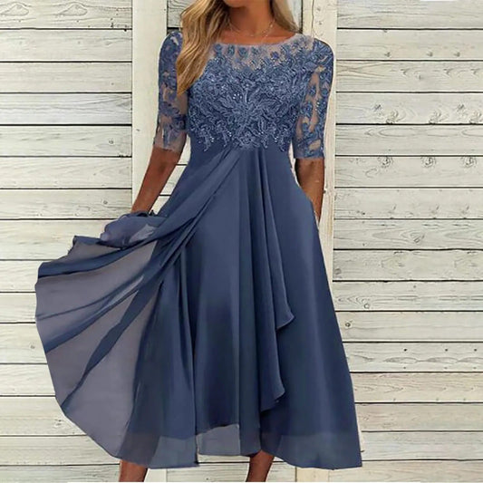 Lace Embroidered Elegant Dress Chic For Women | Elizara
