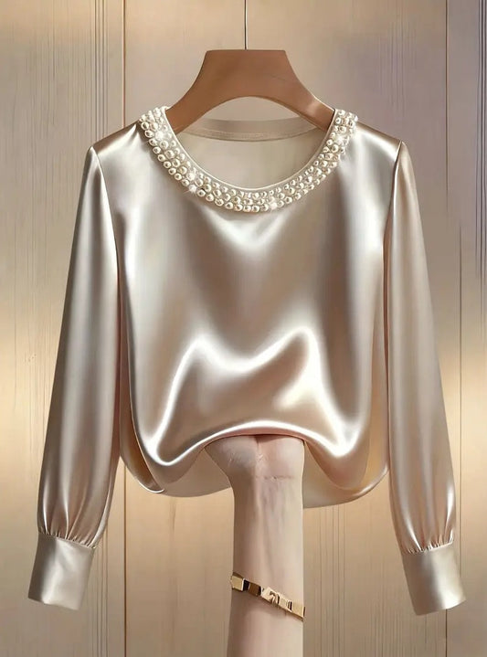 Elegant round neck everyday top for women | PERLISSE - 1