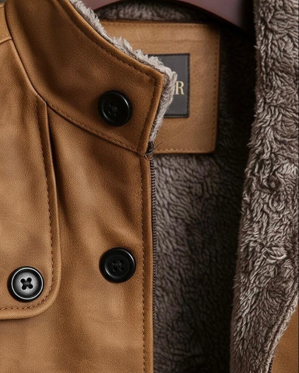 Classic everyday casual leather jacket for men | Carl -2