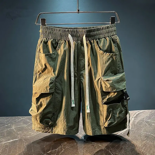 Utility Cargo Shorts With Buckle Detail Versatile For Men | Asher