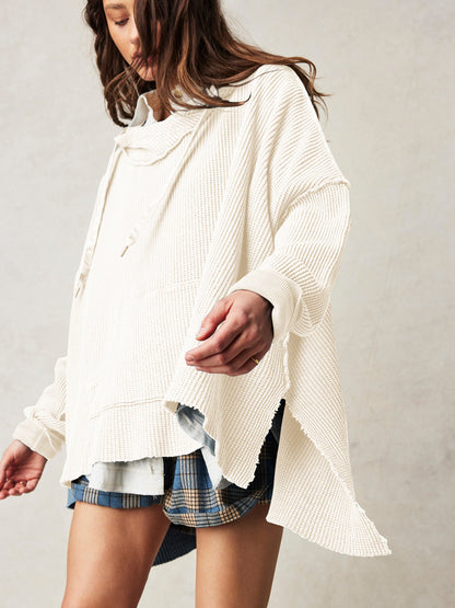 Cosy oversized waffle hoodie for men | Haven - 18
