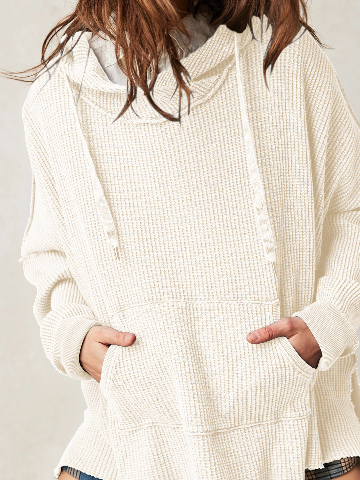 Cosy oversized waffle hoodie for men | Haven - 12