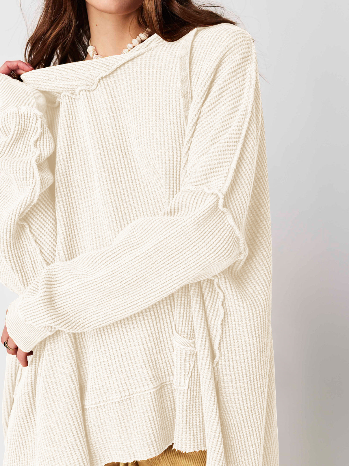 Cosy oversized waffle hoodie for men | Haven - 13