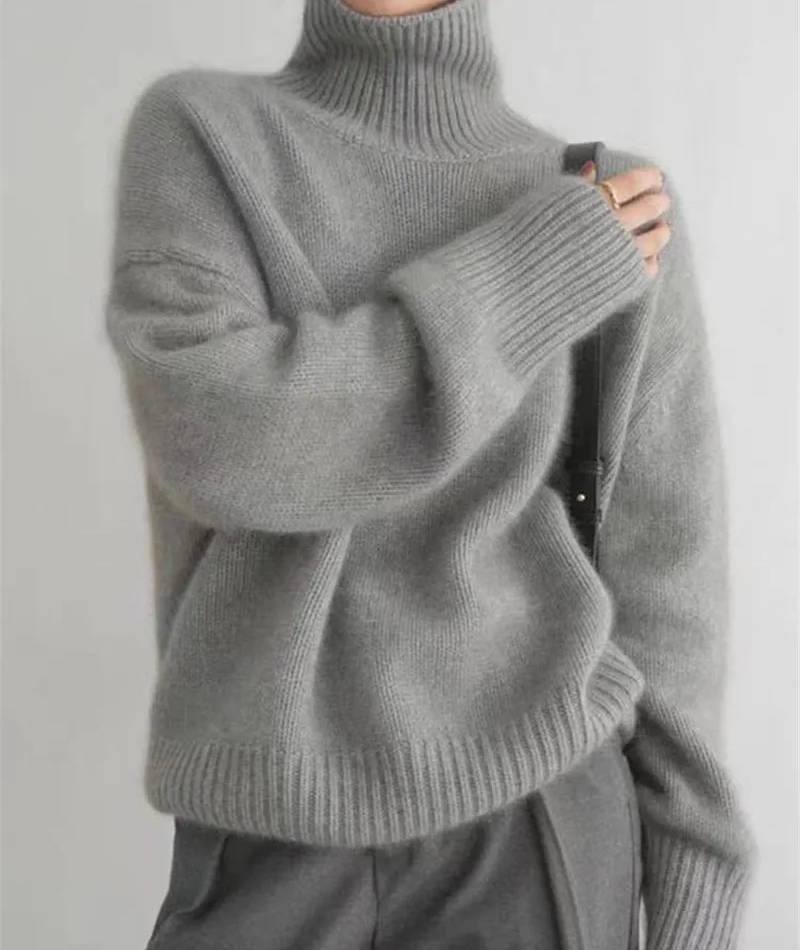 Soft luxurious cashmere turtleneck sweater for women - 9