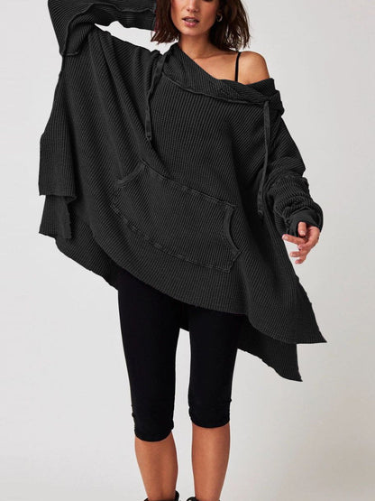 Cosy oversized waffle hoodie for men | Haven - 5