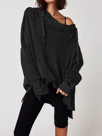Cosy oversized waffle hoodie for men | Haven - 6