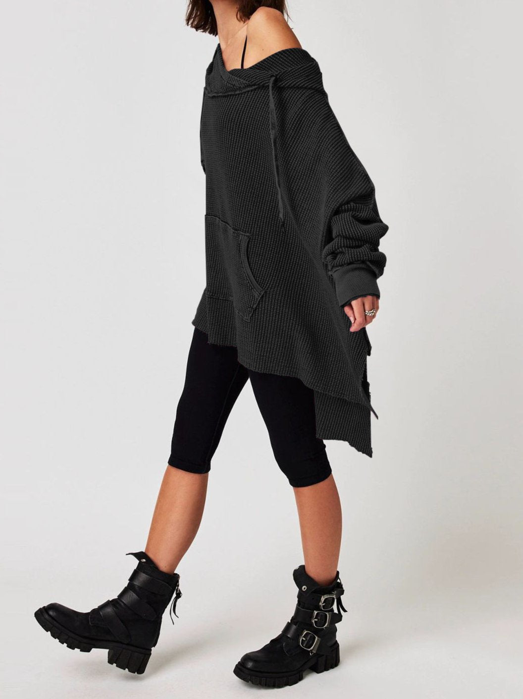 Cosy oversized waffle hoodie for men | Haven - 17