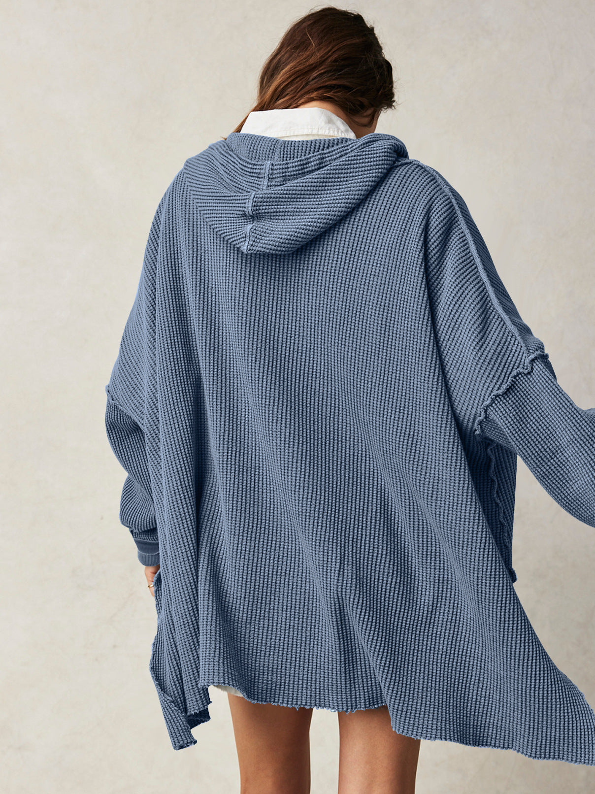 Cosy oversized waffle hoodie for men | Haven - 3