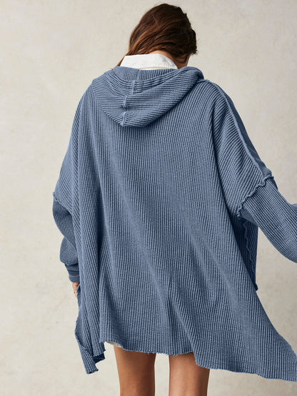 Cosy oversized waffle hoodie for men | Haven - 3