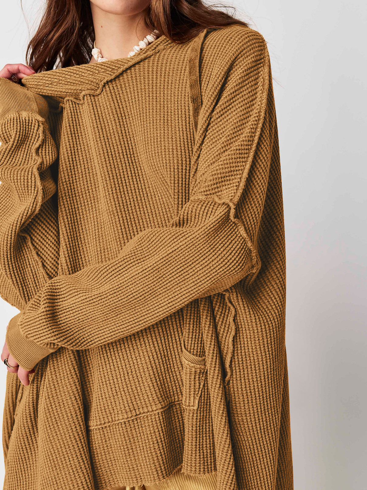 Cosy oversized waffle hoodie for men | Haven - 21