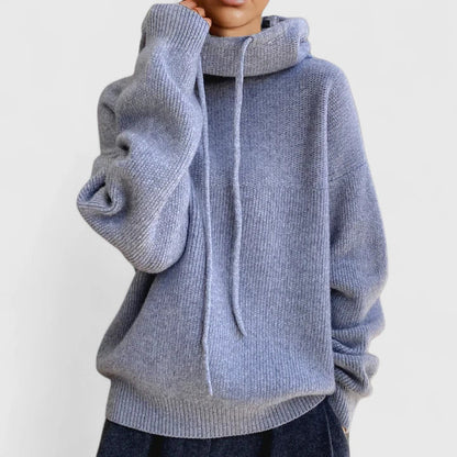 Cosy everyday oversized knit hoodie for women | Marie -5