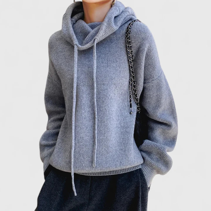 Cosy everyday oversized knit hoodie for women | Marie -7