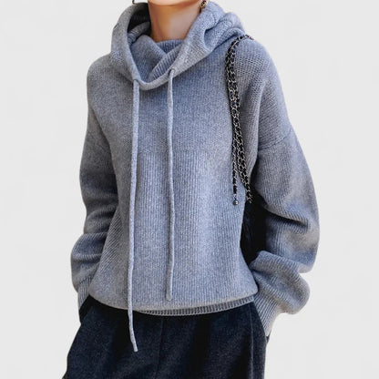 Cosy everyday oversized knit hoodie for women | Marie -7