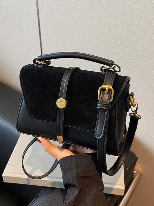 Trendy Contrast Stitching Small Square Shoulder Bag Chic For Women | Liorenna