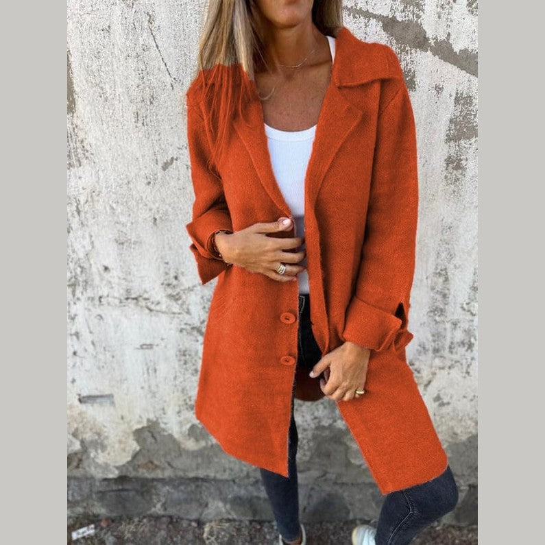 Relaxed casual longline everyday coat for women | Baylea -12