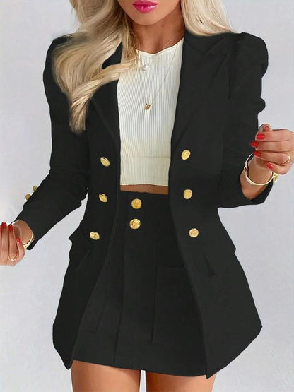 Elegant Two Piece Blazer And Skirt Set Refined For Women | Arlissea