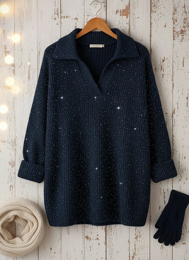 Elegant everyday polo neck glow jumper for women | Léonie -4