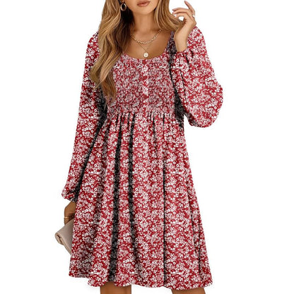 Casual Smocked Empire Waist A Line Dress Chic For Women | Clarimelle