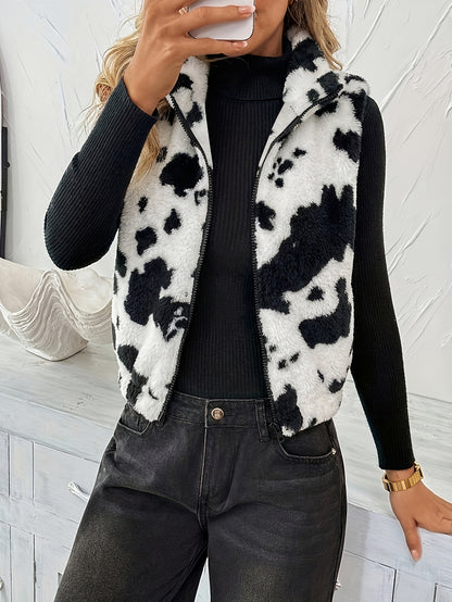 Stylish sleeveless teddy fleece gilet for women | Delia -6