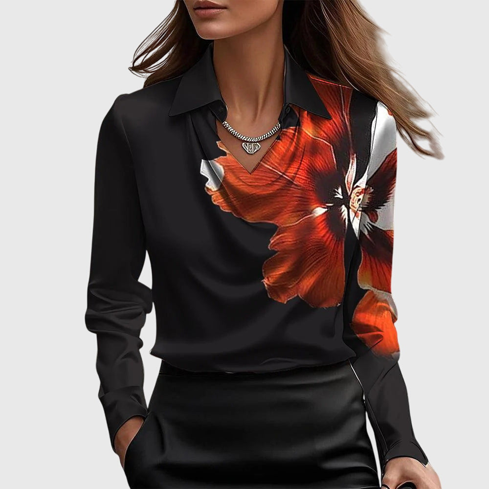 Draped Neck Elegant Blouse Chic For Women | Vivienne