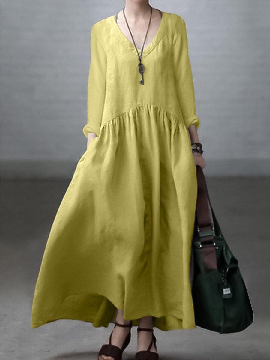 Breathable linen casual shirt dress for women - 2