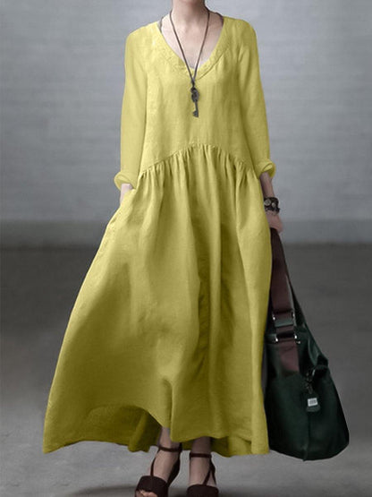 Breathable linen casual shirt dress for women - 2