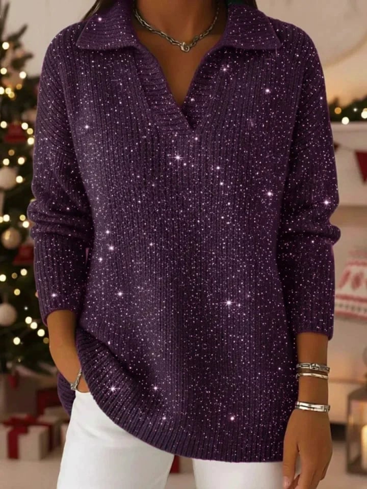 Elegant everyday polo neck glow jumper for women | Léonie -9