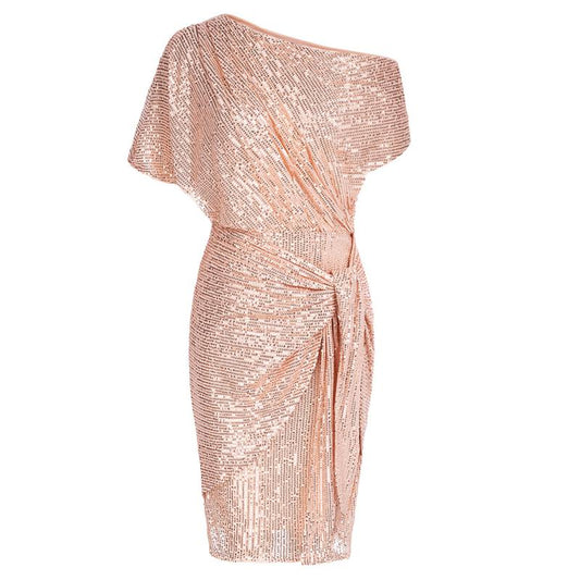 Elegant Off Shoulder Sequin Bodycon Dress Chic For Women | Ariselle