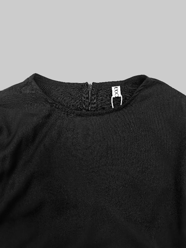 Cape high-low pleated round-neck evening maxi dress for women - 19