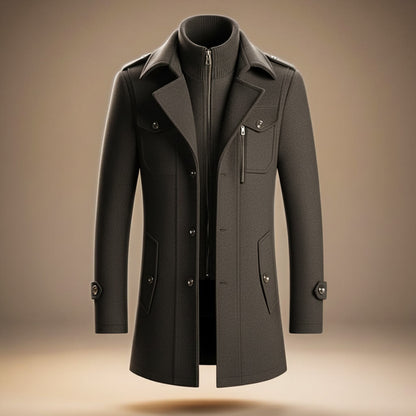 Elegant classic wool winter coat for men | Marco - 5